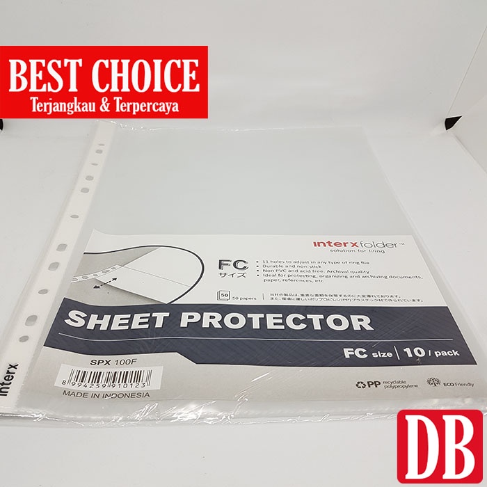 

Sheet protector/PP pocket F4 Interxfolder (10 pcs)