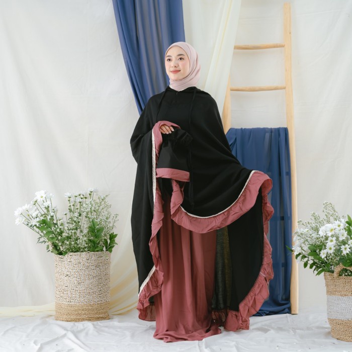 Mukena Zianisa 2in1 Najwa Mocca Black Allsize