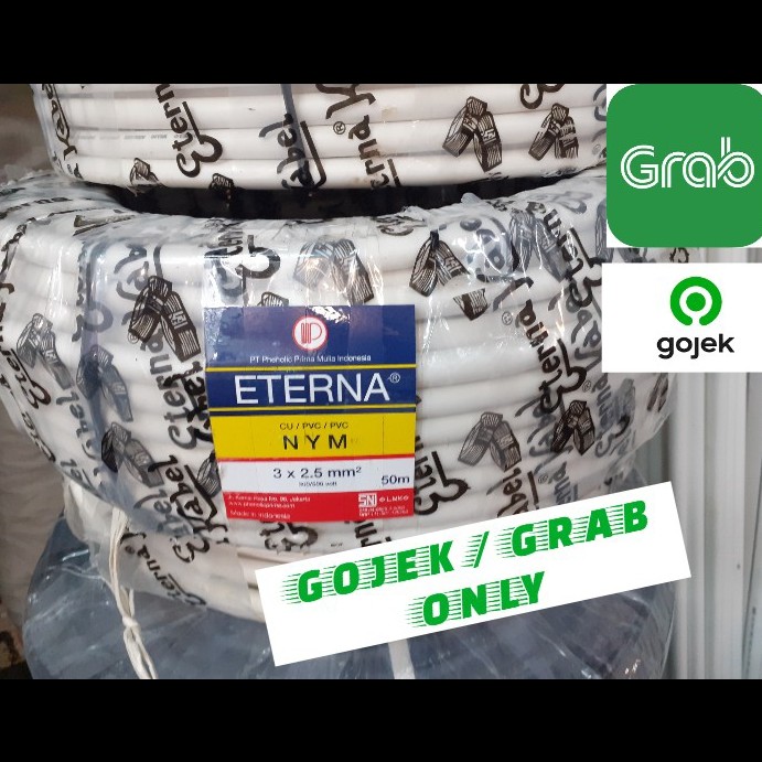 Kabel ETERNA NYM 3X2.5 @50MTR KHUSUS GOJEK/GRAB/ShopeeInstant