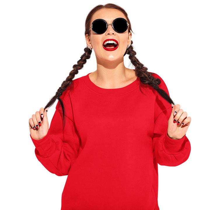 Sweater Wanita Hijab Merah Polos Big Size M L XL XXL XXXL XXXXL XXXXXL Jaket Sweater Wanita Switer Jumbo Red