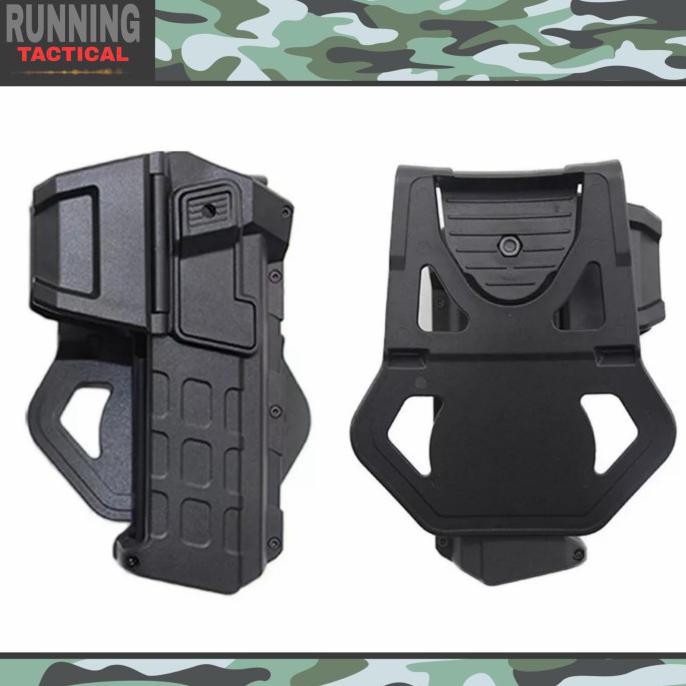 MURAH Tactical Holster 1911 GBB Pistol Handgun with Flashlight - Hitam