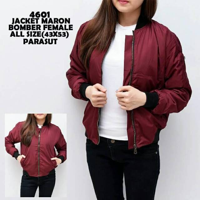 Jaket Bomber Polos / Jaket Bomber Wanita