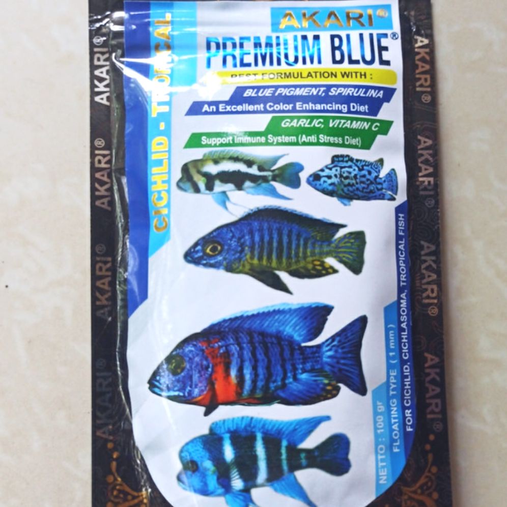 Pelet Akari Premium Blue Cichlid (1mm)