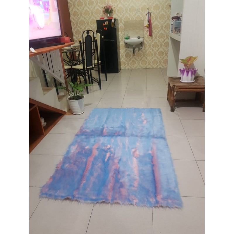 karpet bulu rusia ukuran 100x150 / karpet bulu korea / karpet taplak meja bulu panjang