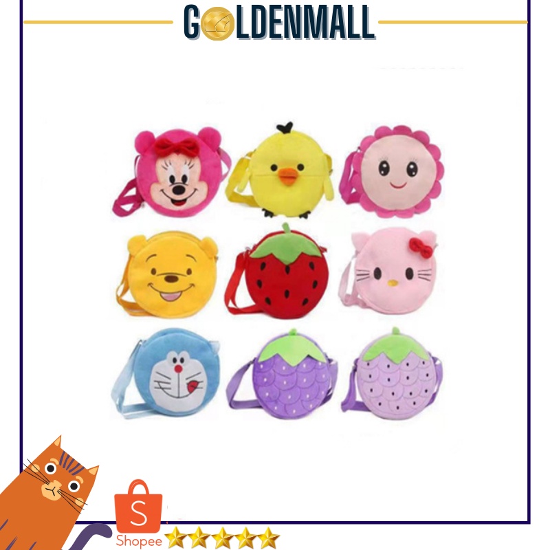 GM213 COD Tas Selempang Mini Bahan Plush Motif Kartun Untuk Anak SD/TK Tas Anak Cewek