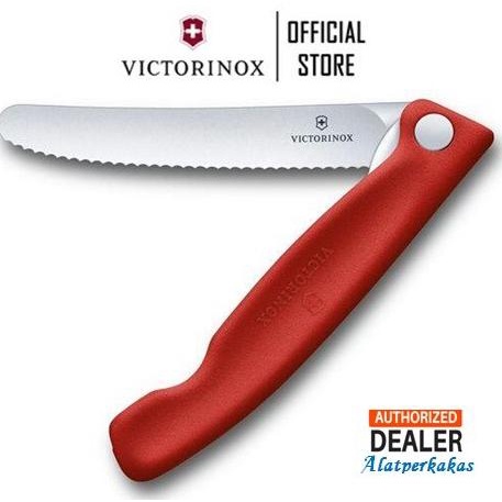 VICTORINOX Pisau Dapur Lipat 11cm Wavy Foldable Paring Knife Original