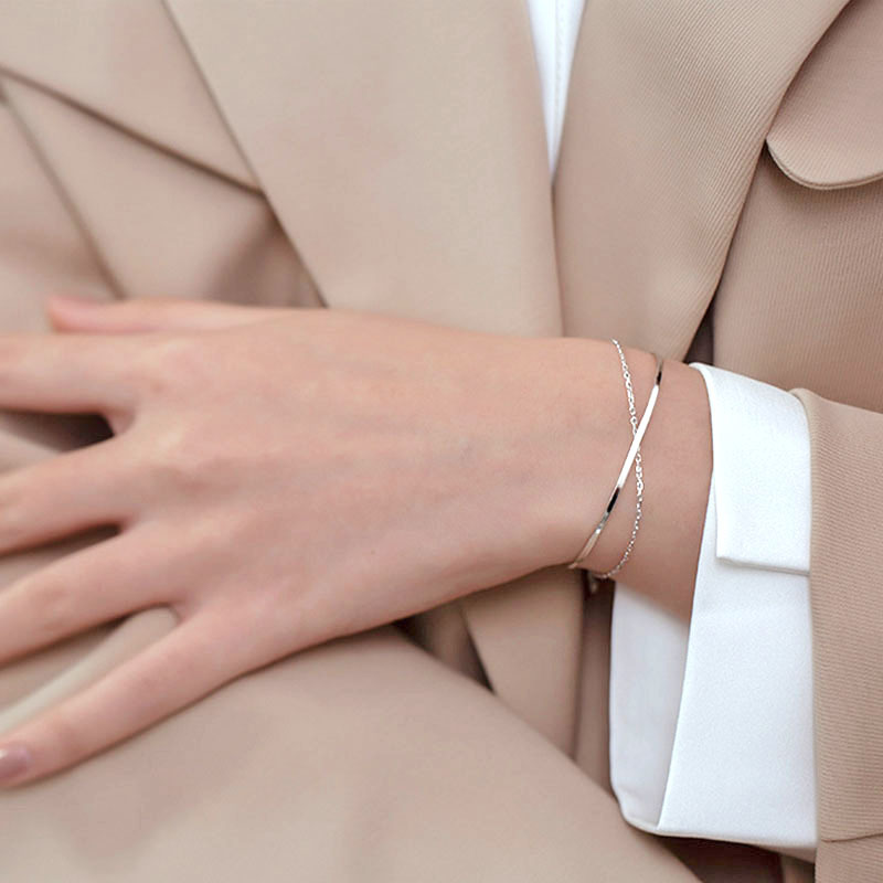 Gelang 925 Silver Double layer Warna Permen Untuk Wanita