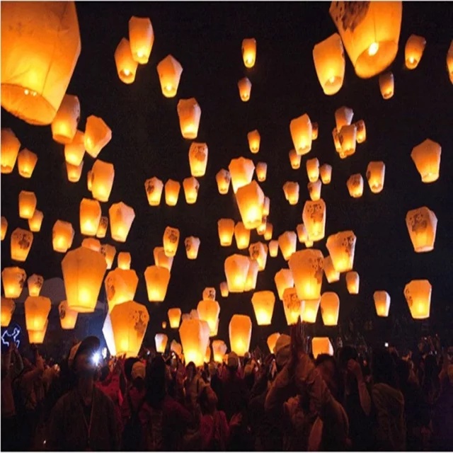 Lampion Terbang Flying Sky Lanterns Lampion Lantera Harapan Terbang Party New Year Tahun Baru Imlek Ucapan Permohonan Make a Wish