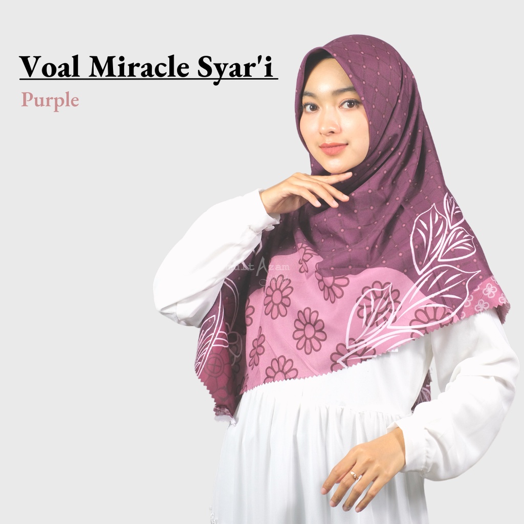 Hijab Segi Empat - Jilbab Syari - Jilbab Motif - Voal Miracle Syari - Motif Lasercut - Umama Scarf -