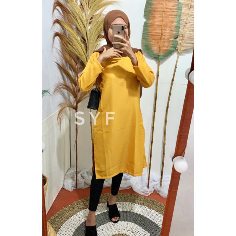 BELINA TUNIK MOSCREPE PAKAIAN POLOS WANITA HIJAB