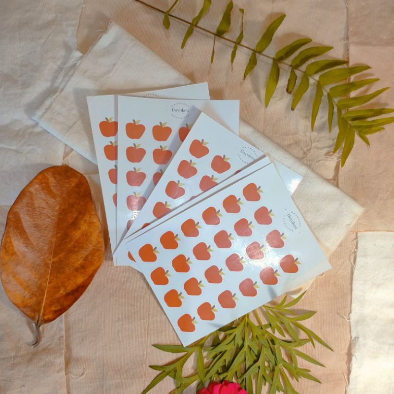 

[DAYOKEU] STIKER KISS CUT AESTHETIC FOR JOURNALING - STICKER APPLE AESTHETIC