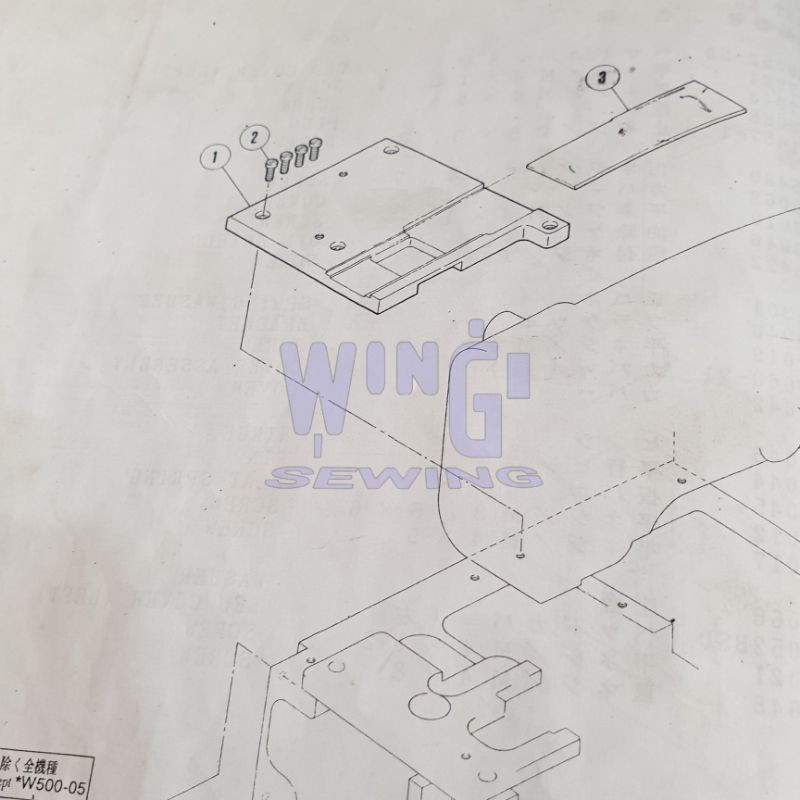 PEGASUS W500 250074 Tutup Dudukan Plat Tarik Mesin Jahit Overdeck