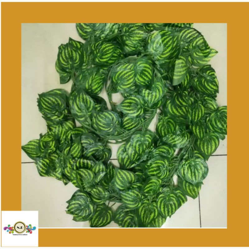 DAUN RAMBAT SEMANGKA BESAR DAUN PLASTIK DAUN DEKORASI NIKAHAN DAUN IMPORT