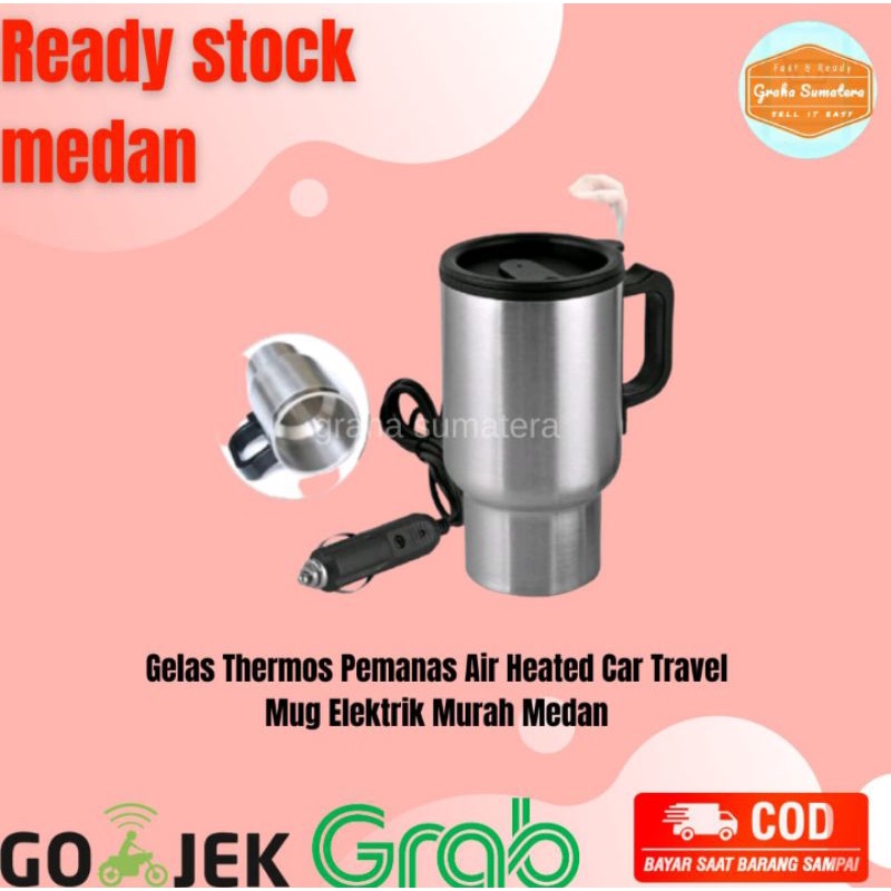 Gelas Thermos Pemanas Air Heated Car Travel Mug Elektrik Murah Medan