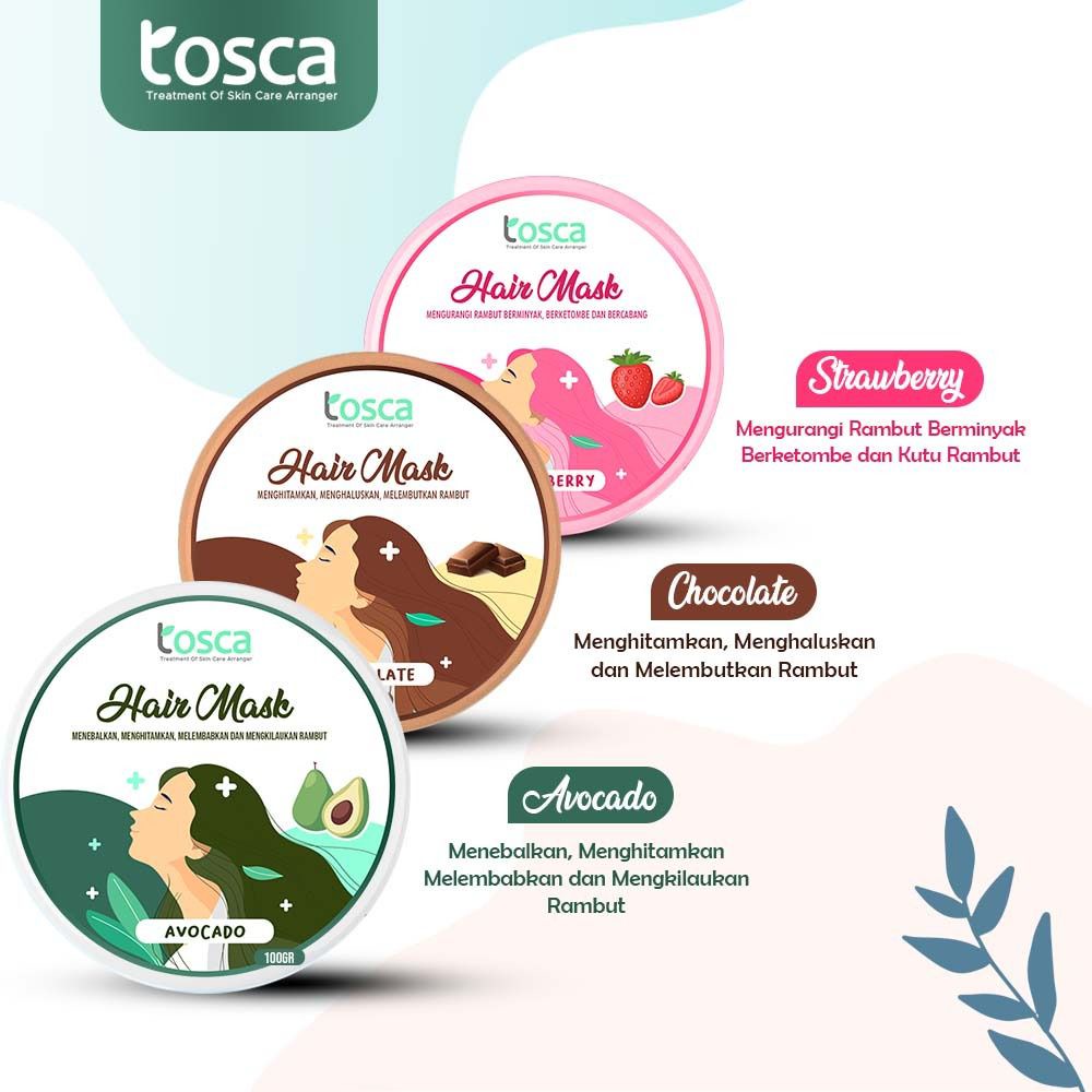 HAIR MASK CREAMBATH TREATMENT NATURE 100GR / MASKER RAMBUT ALA SALON TOSCA
