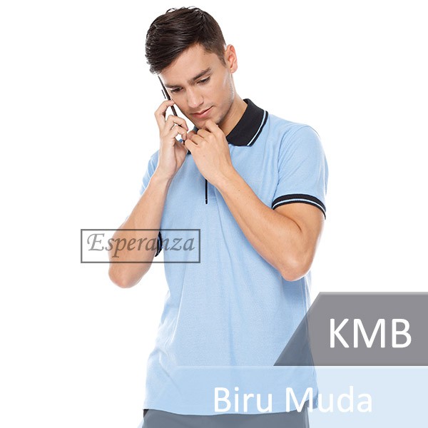 Polo Shirt Polos Lengan Pendek  Esperanza - KMB Biru Muda