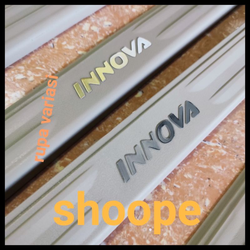 sealplate sill plate silplate samping PINTU mobil Toyota inova innova 2004 sampai 2015 cream beige plastik abs tempel 2005 2006 2007 2008 2009 2010 2011 2012 2013 2014