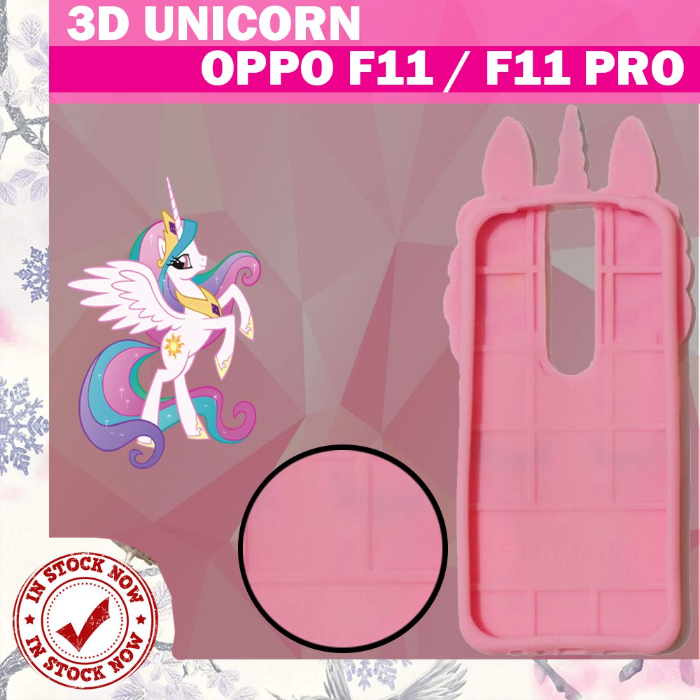 Silikon 3D Karakter Oppo F11 / F11 Pro Unicorn 3D Case Boneka Oppo F11 / F11 Pro Silikon 4D Case