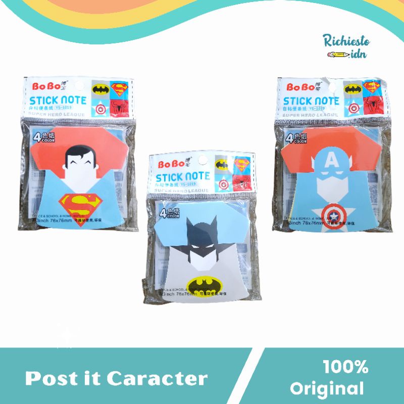 

Stick Note/Post it Karakter Superhero/Memo Pad/Pembatas Buku
