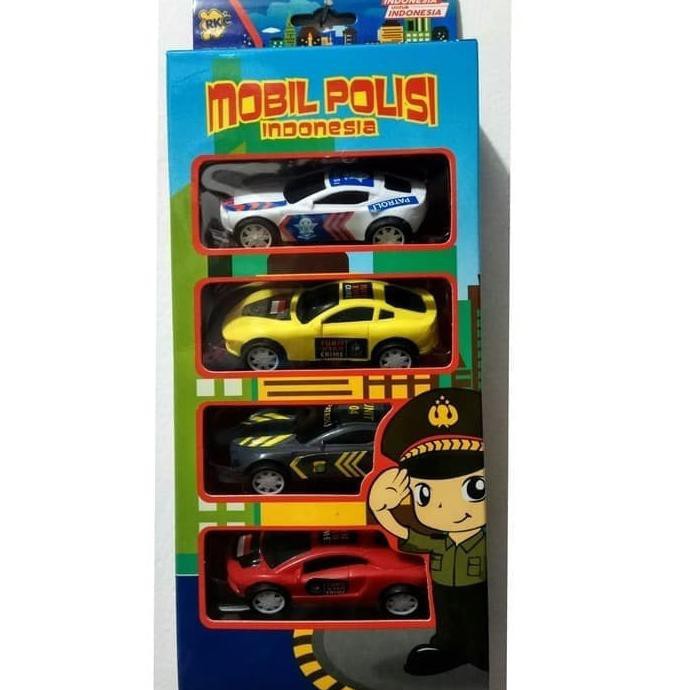 J0162 MAINAN MOBIL POLISI ISI 4PCS MAINAN MOBIL POLISI KECIL MINI CAR