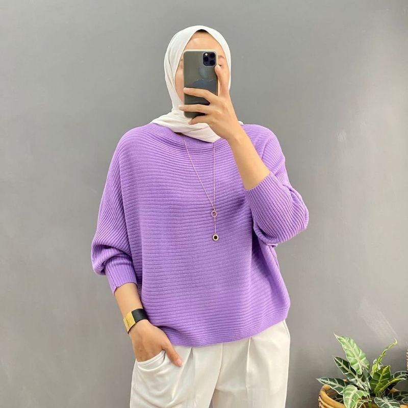 BATWING RAJUT OVERSIZE/ BLOUSE KALONG/ ATASAN BATWING rajut / ATASAN BLOUSE KALONG RAJUT /BLOUSE BATWING RAJUT