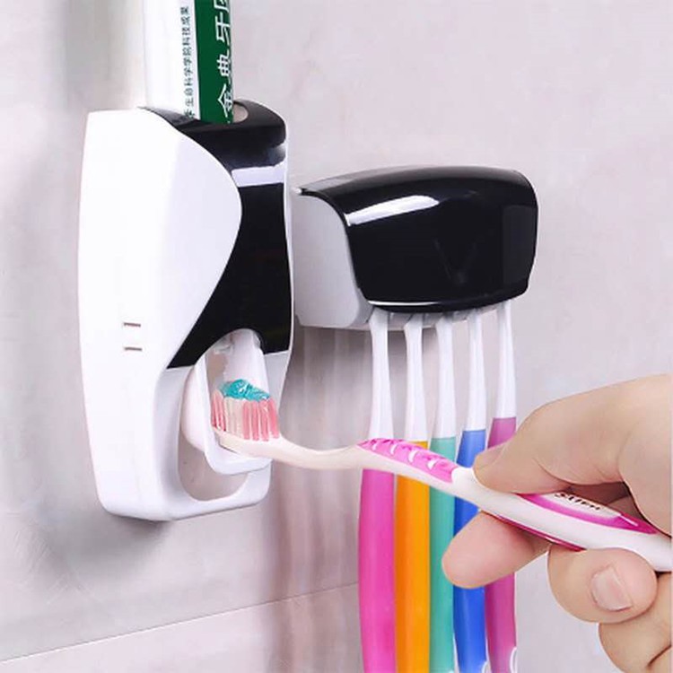 [COD] Paket Dispenser  Dispenser Odol Pasta Gigi Dengan Tempat / Wadah Sikat Gigi Bisa Tempel Di TembokDispenser Odol Kotak Sikat Gigi Unik / Dispenser Pasta Gigi Odol Modern Otomatis Toothbrush Squeezer / Dispenser Tempat Sikat Gigi dan Dispenser Sabun