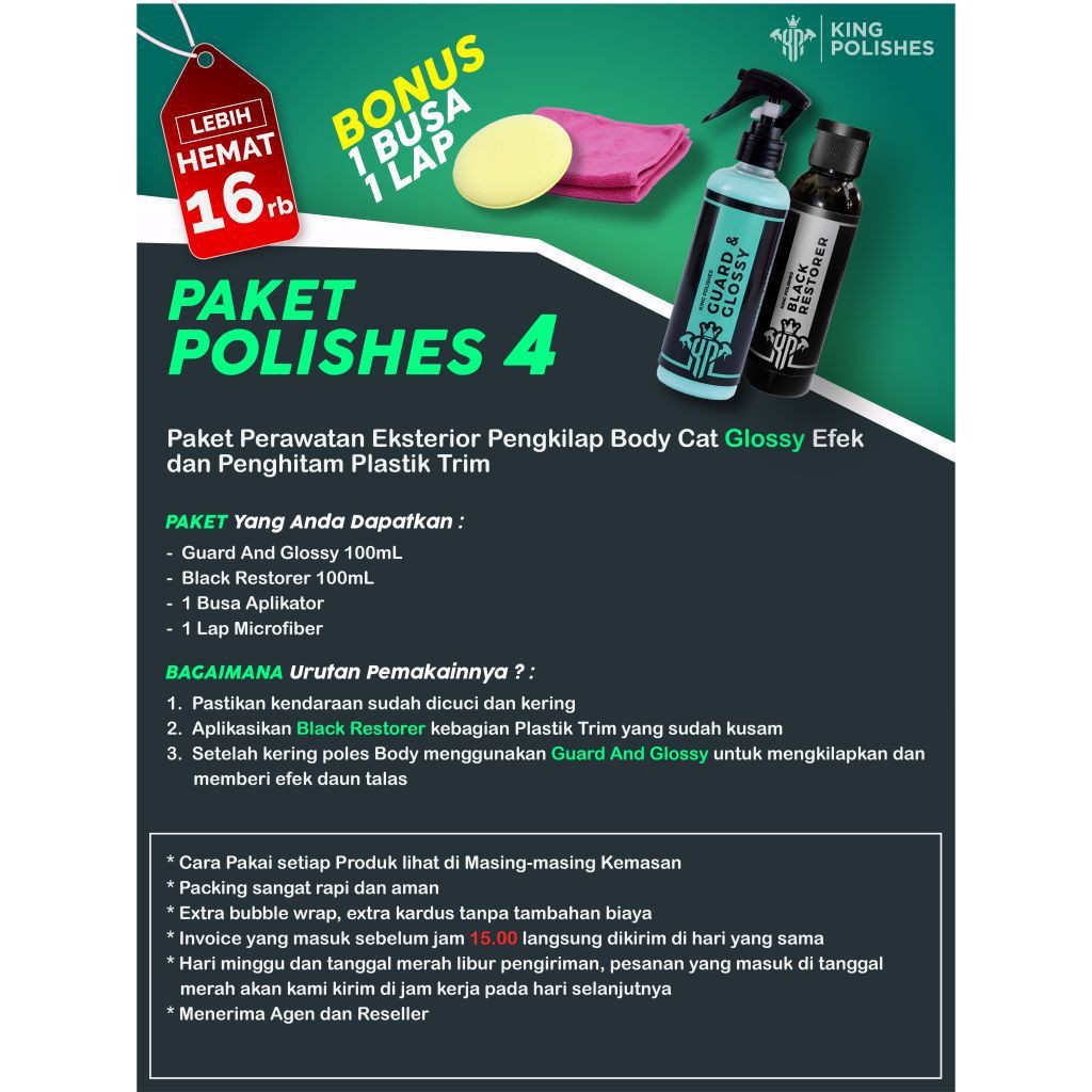 Paket Polishes 4 Pengkilap Cat Glossy Efek Daun Talas Dan Penghitam Plastik Permanen