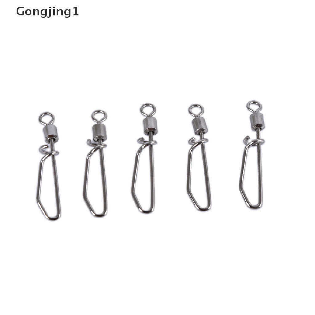 Gongjing1 50 Pcs Kilikili Swivel Konektor Umpan Pancing 2#-10#