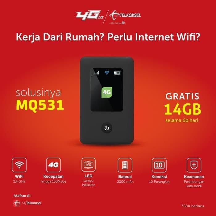 Aksesoris Kantor Mifi Modem Wifi 4g Zte Wd670 Unlock Free Telkomsel 14gb Garansi Resmi Shopee Indonesia