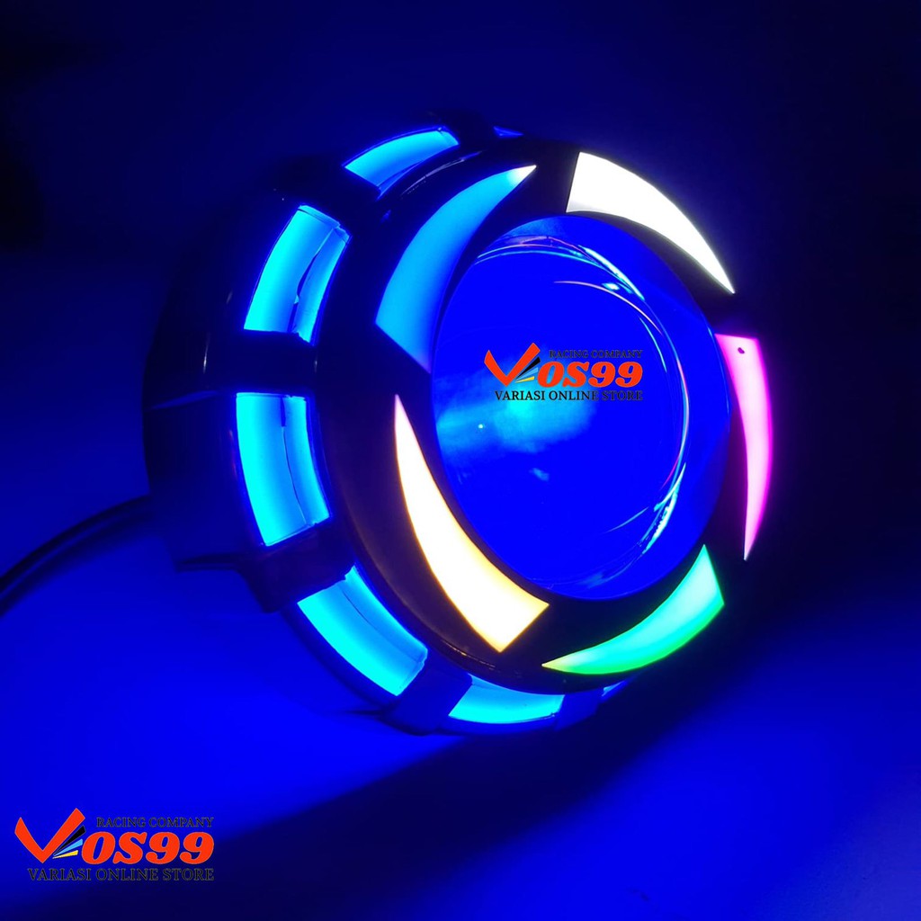 LAMPU DEPAN LED PROJIE BESAR 3.5 INCH / LAMPU LED PROJEKTOR LENS MODEL LAMPU LASEER RAINBOW UNIVERSA