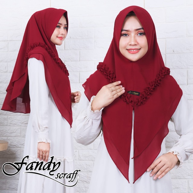 FANDY SCRAF | Khimar NAMIRA BELAH DEPAN ceruty