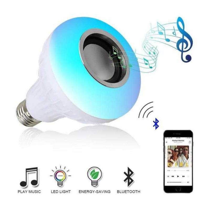 Deskripsi Bohlam Speaker Musik Bluetooth 2 in 1 Lampu Speaker LED