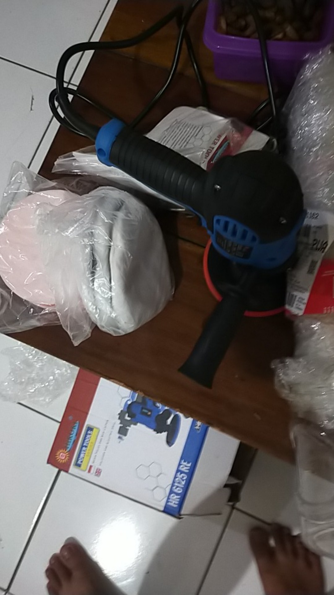 Hiroki Hr 6125 Re Mesin Poles Mobil Motor + Bor Amplas Polisher