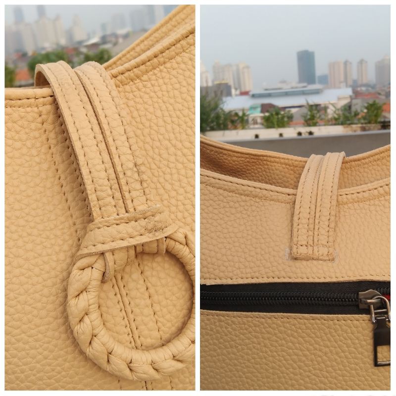 Tas Hobo tutup lilit  Bahan Kulit Jeruk