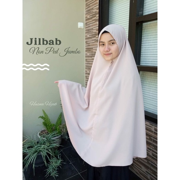 [HUSNA COLLECTION] Jilbab Jumbo Non Ped / Khimar Jumbo Tanpa Ped / KERUDUNG JUMBO