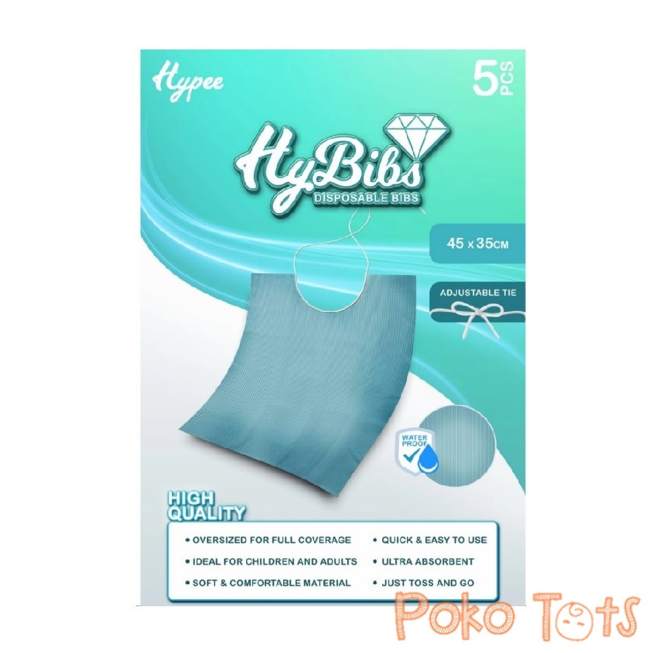 Hypee HyBibs Disposable Bibs 5pcs Celemek Sekali Pakai Hypee WHS