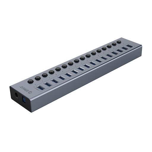 Usb 3.0 hub Orico 16 Port industrial on off switch aluminum 5Gbps Adapter bt2U3-16ab - Terminal usb3.0 16 slot saklar