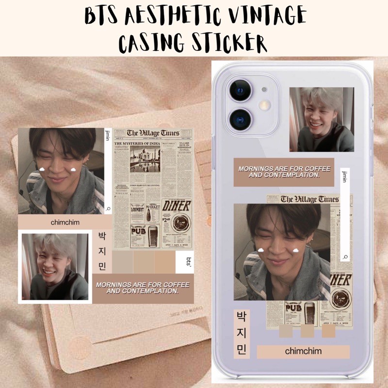 

BTS Aesthetic Vintage Sticker Casing