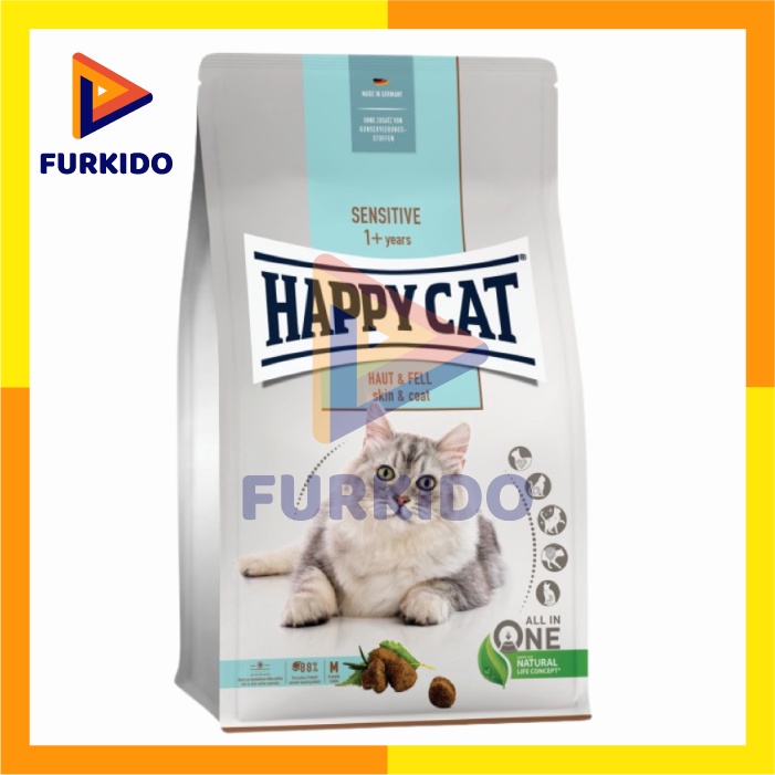 Happy Cat Sensitive Skin &amp; Coat 300 Gr / Makanan Kering Kucing