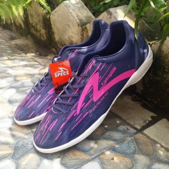 sepatu Futsal SPECS Lightspeed in Navy Punk purple blue Original asli ori
