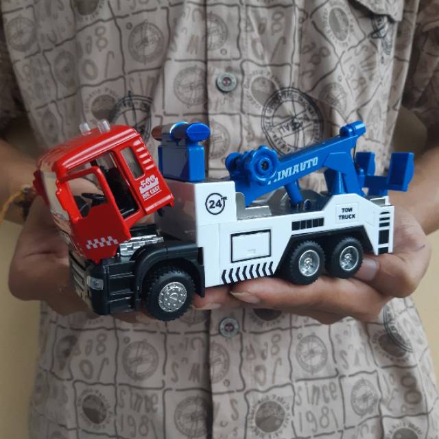 Diecast Truk Derek Alloy - Mainan Miniatur Mobil Truck Towing