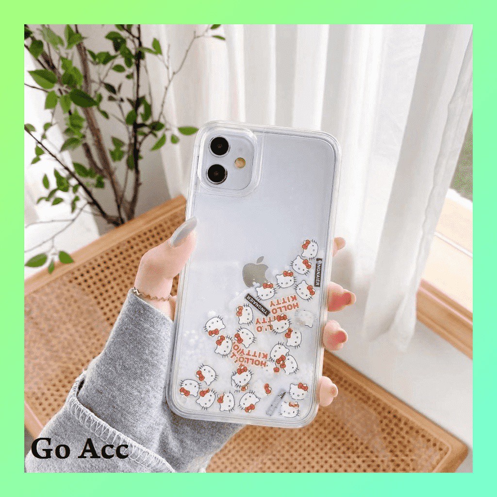 Hello Kitty Soft case Air Glitter Iphone 6 6s 7 8 SE 6+ 6s+ 7+ 8+ X Xs Xr Xs Max 11 12 13 Pro FH04