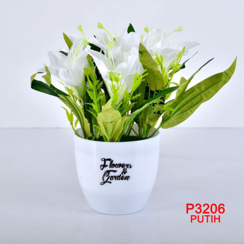 TF11-COD-P3206 ( 1KG BISA 16 PCS )BUNGA DEKORASI/BUNGA PLASTIK/TANAMAN ARTIFISIAL-PUTIH