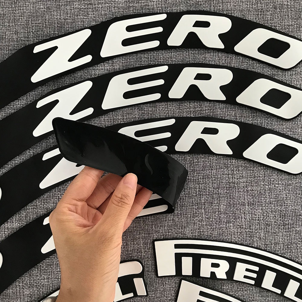 Stiker Karet Motif Tulisan PIRELLI PZERO 3D Anti Air Untuk Dekorasi Ban Mobil Balap