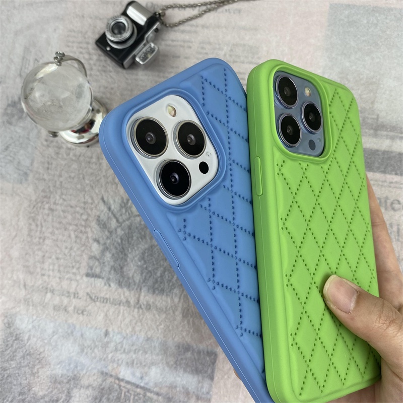 Soft Case Silikon Motif Belah Ketupat Merah Untuk IPhone X XR XS MAX 11 12 13 Pro MAX