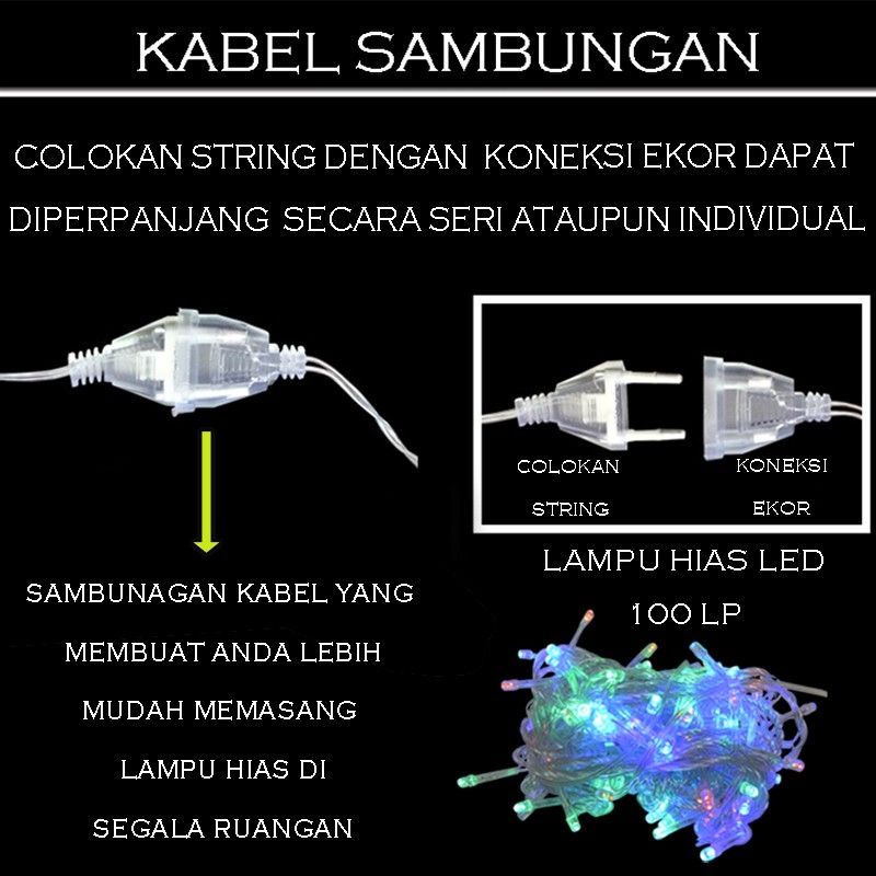 Lampu tumbler warna warni/lampu lilop 100LED  panjang 10m