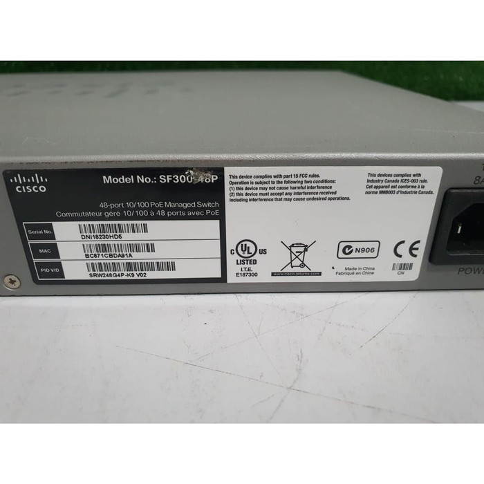 Cisco SF300-48P 48-Port 10/100 PoE Managed Switch with Gigabit Uplinks