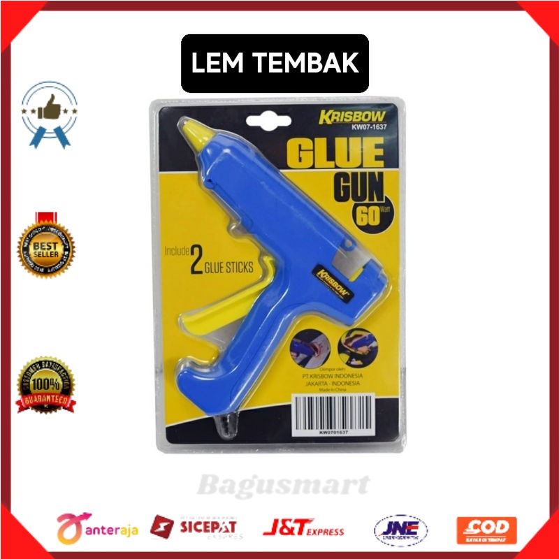 Krisbow Lem Tembak 60 Watt 11mm - Biru/lem tembak/lem listrik/lem