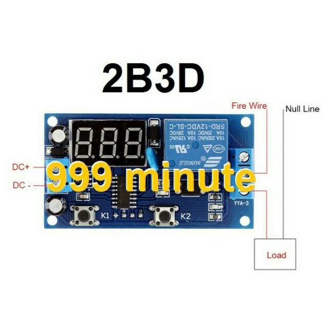 Digital Time Delay Relay Module 2B3D Timer Digital Mesin Tetas