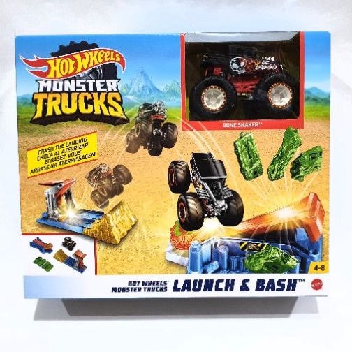 Track Hotwheels Monster Trucks Launch &amp; Bash.Mainan Anak dan Koleksi.Original Hotwheels